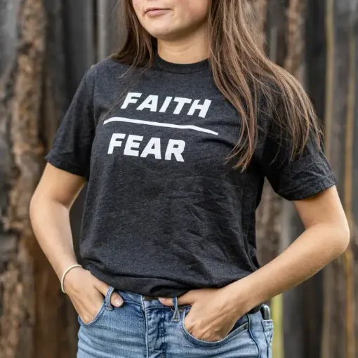 Faith Over Fear Shirt Grey