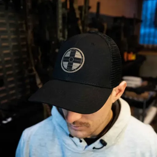 Leather Shield Trucker Hat